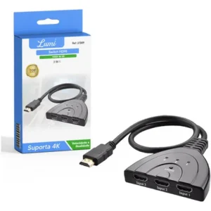 Adaptador switch HDMI 3 em 1